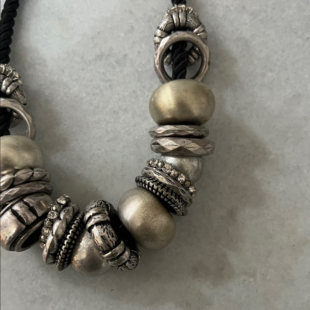 Chico's Silver and Black Statement Necklace - Picture 3 of 4
